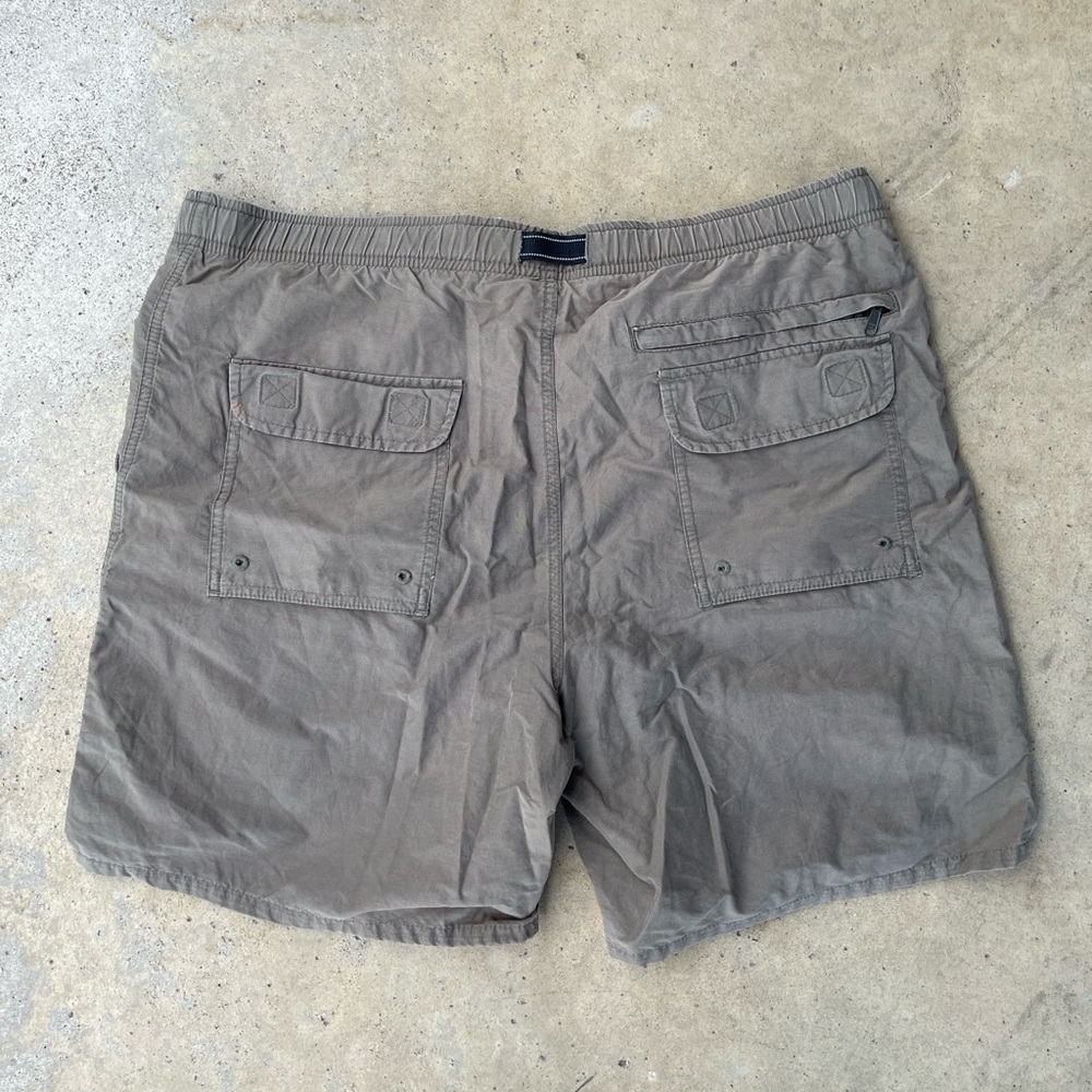 Eddie Bauer Men Activewear Shorts Large Brown Hiking Belted Lined 7" Inseam